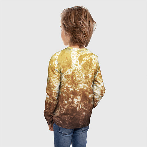 Детский лонгслив Абстракция - yellow sad weather / 3D-принт – фото 4