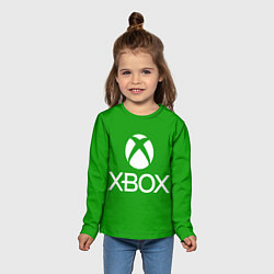 Лонгслив детский X-box logo green, цвет: 3D-принт — фото 2
