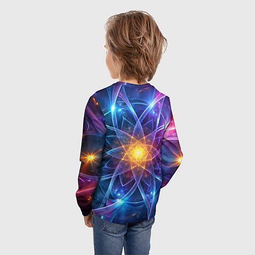 Детский лонгслив Космический закрученный узор-лотос: энергия вселен / 3D-принт – фото 4