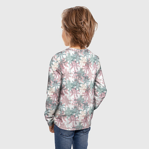 Детский лонгслив Пальмы разноцветные / 3D-принт – фото 4