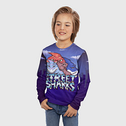 Лонгслив детский Street sharks - Городские Уличные Акулы, цвет: 3D-принт — фото 2
