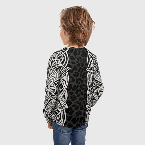 Детский лонгслив Скандинавский кельтский узор / 3D-принт – фото 4