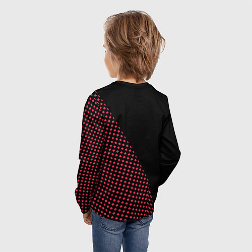 Детский лонгслив Jac motors чёрно-розовый шахматка / 3D-принт – фото 4