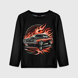 Лонгслив детский Огненный автомобиль, цвет: 3D-принт