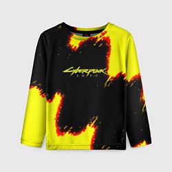Лонгслив детский Cyberpunk 2077 огненный стиль, цвет: 3D-принт