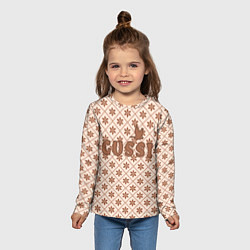 Лонгслив детский Гусси - узор в стиле Гучи, цвет: 3D-принт — фото 2