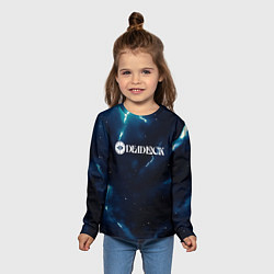 Лонгслив детский Deadlock logo синие молнии, цвет: 3D-принт — фото 2