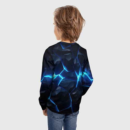Детский лонгслив Deadlock logo синий лого / 3D-принт – фото 4