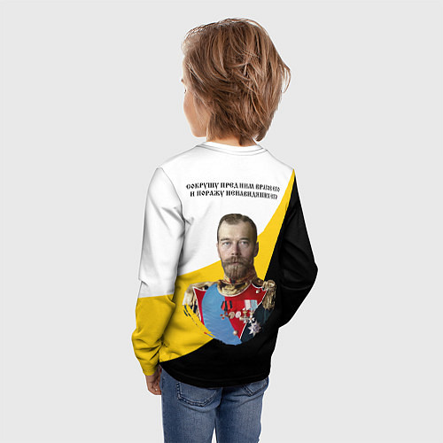 Детский лонгслив Сокрушу пред ним врагов его малый черный КЦК Никол / 3D-принт – фото 4