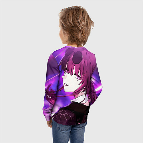 Детский лонгслив Honkai Star Rail Kafka violet light / 3D-принт – фото 4