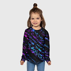 Лонгслив детский Marshmello neon club, цвет: 3D-принт — фото 2