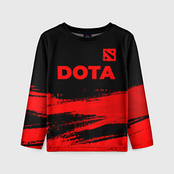 Лонгслив детский Dota - red gradient посередине, цвет: 3D-принт