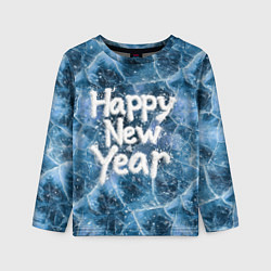 Лонгслив детский Happy New year with snow on ice, цвет: 3D-принт