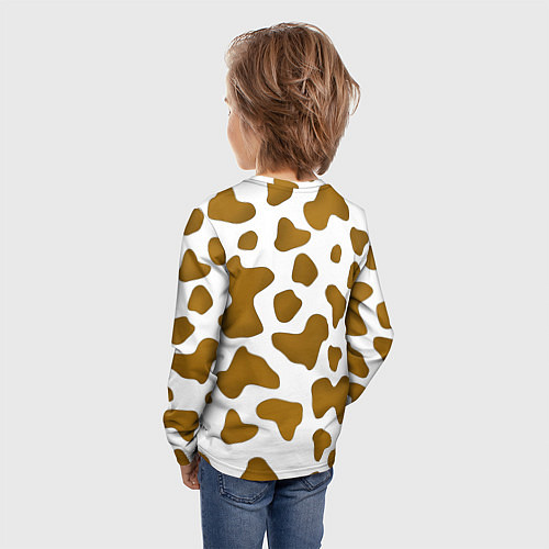 Детский лонгслив Пятна коровы / 3D-принт – фото 4