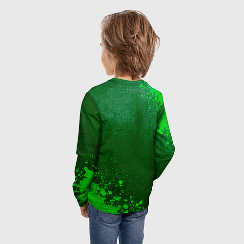 Детский лонгслив Monaco - green gradient вертикально / 3D-принт – фото 4
