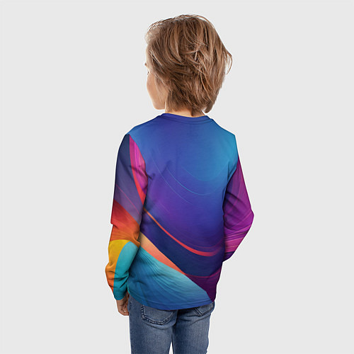 Детский лонгслив Красивый градиент абстракция / 3D-принт – фото 4