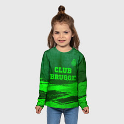 Лонгслив детский Club Brugge - green gradient посередине, цвет: 3D-принт — фото 2