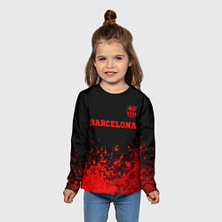 Лонгслив детский Barcelona - red gradient посередине, цвет: 3D-принт — фото 2