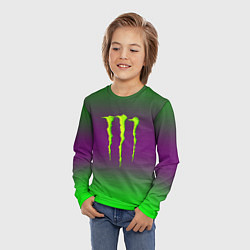 Лонгслив детский Monster energy gradient, цвет: 3D-принт — фото 2