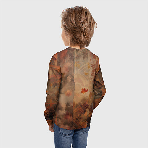 Детский лонгслив Белый мишка в шарфе / 3D-принт – фото 4