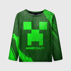 Детский лонгслив Minecraft - green gradient