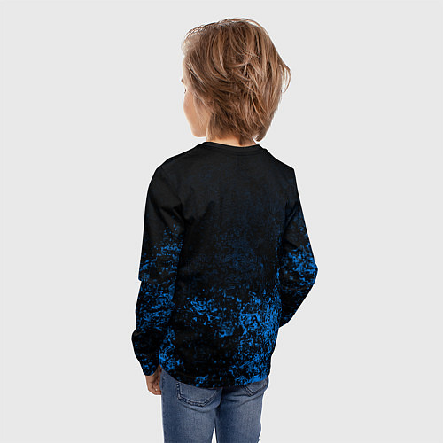 Детский лонгслив Horizon: Zero Dawn синие брызги красок / 3D-принт – фото 4
