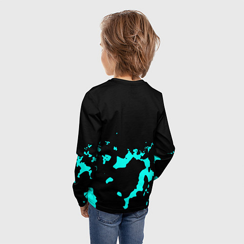 Детский лонгслив Chernobylite камуфляж голубой / 3D-принт – фото 4