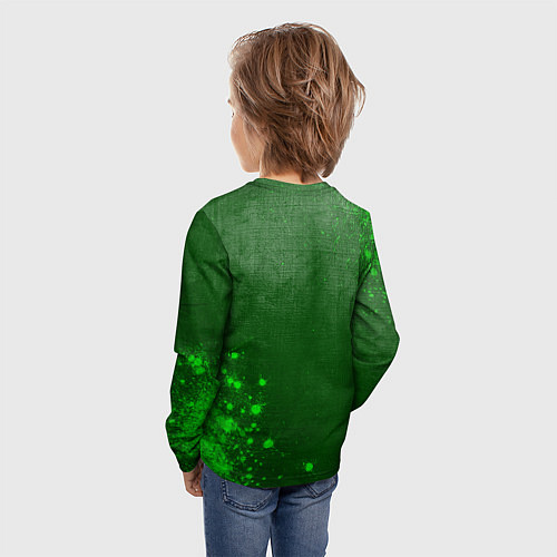 Детский лонгслив Infiniti - green gradient вертикально / 3D-принт – фото 4