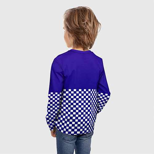 Детский лонгслив Cyberpunk 2077 клетка / 3D-принт – фото 4