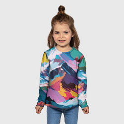 Лонгслив детский Горы краски, цвет: 3D-принт — фото 2