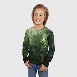 Лонгслив детский Зеленый камуфляж с эффектом старины, цвет: 3D-принт — фото 2