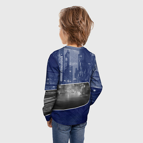 Детский лонгслив Футуристичный автомобиль / 3D-принт – фото 4