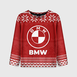 Лонгслив детский Новогодний BMW, цвет: 3D-принт