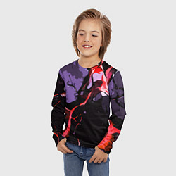 Лонгслив детский Красный разлом в камне, цвет: 3D-принт — фото 2