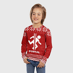 Лонгслив детский Новогодний Portal, цвет: 3D-принт — фото 2