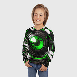 Лонгслив детский Зелёная сфера киберпанк, цвет: 3D-принт — фото 2