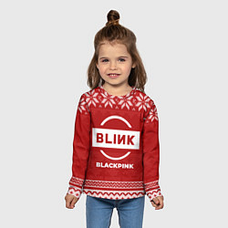 Лонгслив детский Новогодний Blackpink, цвет: 3D-принт — фото 2