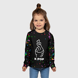 Лонгслив детский K Pop конфети, цвет: 3D-принт — фото 2
