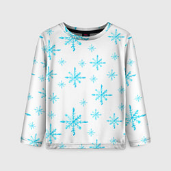 Детский лонгслив Зимний узор из снежинок