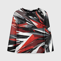 Детский лонгслив Чёрно-красно-белая абстракция