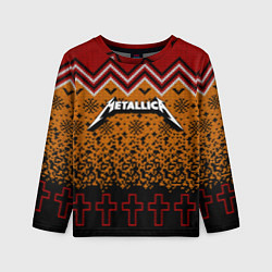 Лонгслив детский Metallica christmas ugly sweater, цвет: 3D-принт