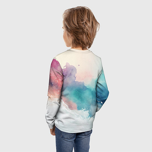 Детский лонгслив Новогодний олень / 3D-принт – фото 4