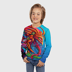 Лонгслив детский Скоростной зверь монстр, цвет: 3D-принт — фото 2