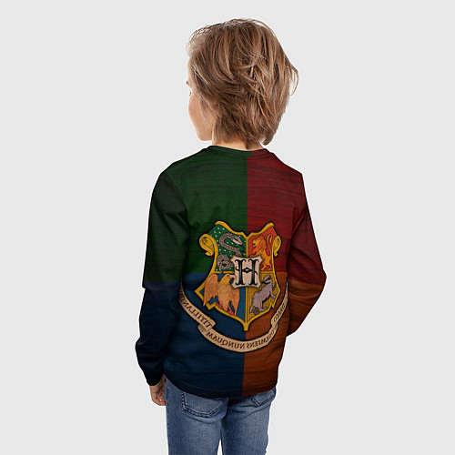 Детский лонгслив Hogwarts emblem / 3D-принт – фото 4