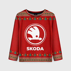 Лонгслив детский Skoda new year, цвет: 3D-принт