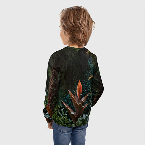 Детский лонгслив Объемные растения / 3D-принт – фото 4