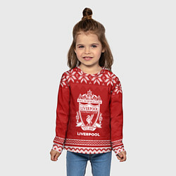 Лонгслив детский Новогодний Liverpool, цвет: 3D-принт — фото 2