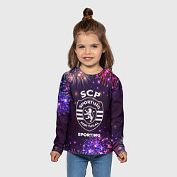 Лонгслив детский Праздничный Sporting, цвет: 3D-принт — фото 2