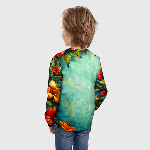 Детский лонгслив Колибри в природе / 3D-принт – фото 4