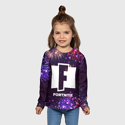 Лонгслив детский Праздничный Fortnite, цвет: 3D-принт — фото 2